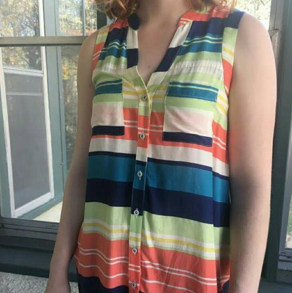 Silky Button-Down Tank Top